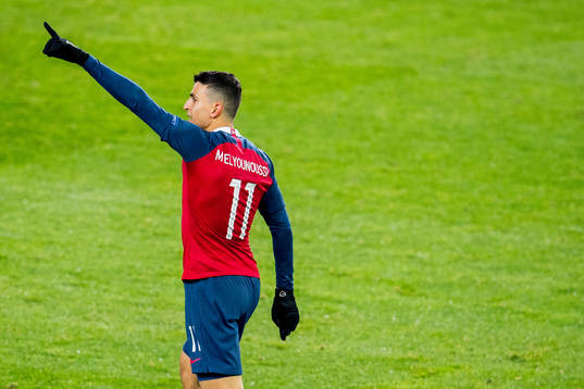 Mohamed Elyounoussi of Norway celebrates