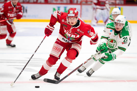 Timrås Filip Hållander och Rögles Nils Höglander