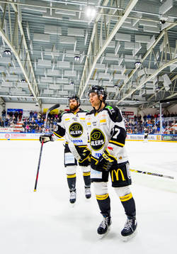 Jacob Lagacé and Stephan Joseph Vigier of Stavanger Oilers