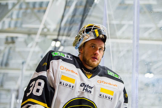 Goaltender Henrik Holm of Stavanger Oilers