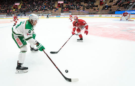 Rögles Linus Sandin och Timrås Marcus Hardegård
