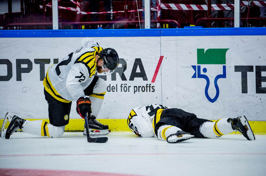 Brynäs Joachim Rohdin tittar till Ludvig Nilsson