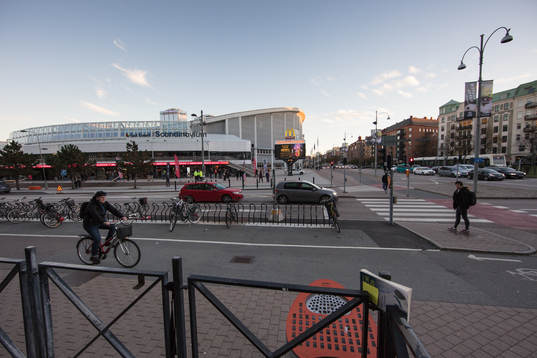 Scandinavium exteriört innan ishockeymatchen i SHL mellan