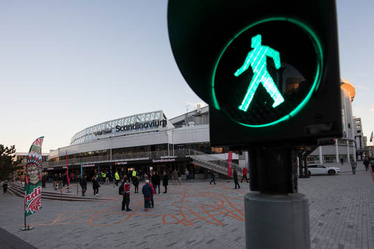 Scandinavium exteriört innan ishockeymatchen i SHL mellan