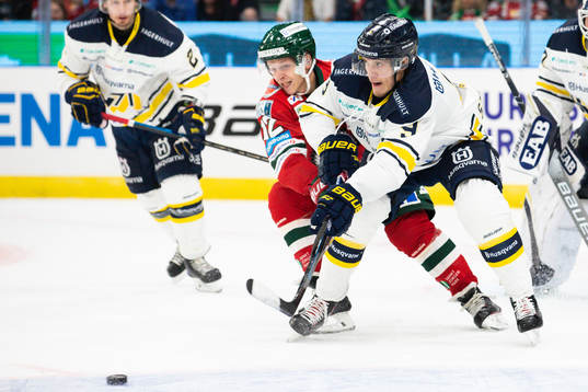 s Didrik Strömberg och Frölundas Max Friberg