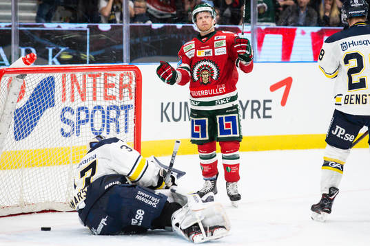 Frölundas Ryan Lasch jublar