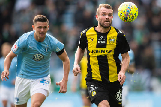 Malmö FFs Marcus Antonsson och Hammarbys Mads Fenger