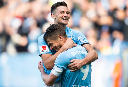 Malmö FFs Marcus Antonsson och Markus Rosenberg jublar