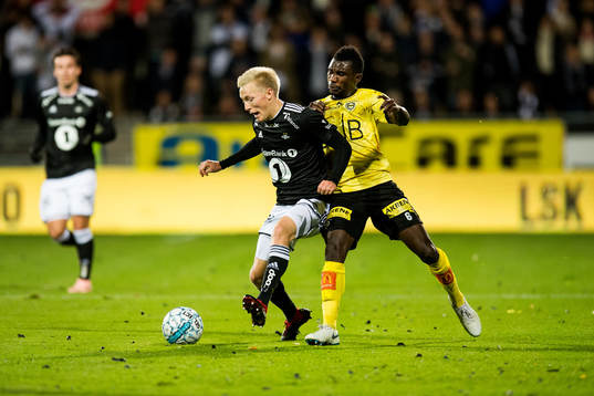 Birger Meling of Rosenborg and Ifeanyi Mathew of Lillestrøm