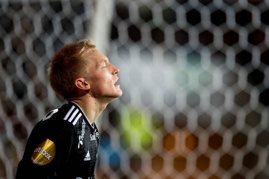 Birger Meling of Rosenborg looks dejected