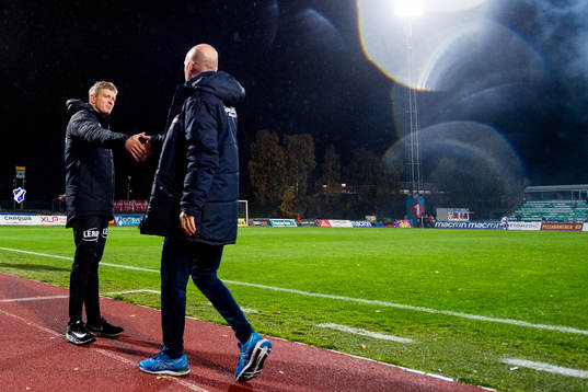 Lars Arne Nilsen, head coach of Brann, and Henning Berg,
