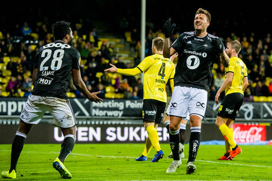 Nicklas Bendtner of Rosenborg looks dejected
