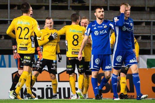 Elfsborgs Viktor Prodell jublar med lagkamrater