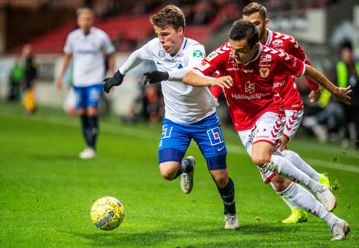 Kalmars Emin Nouri och Norrköpings Simon Skrabb