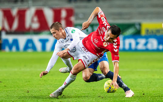 Kalmars Emin Nouri och Norrköpings Simon Thern
