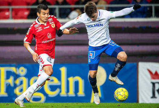 Kalmars Emin Nouri och Norrköpings Simon Skrabb