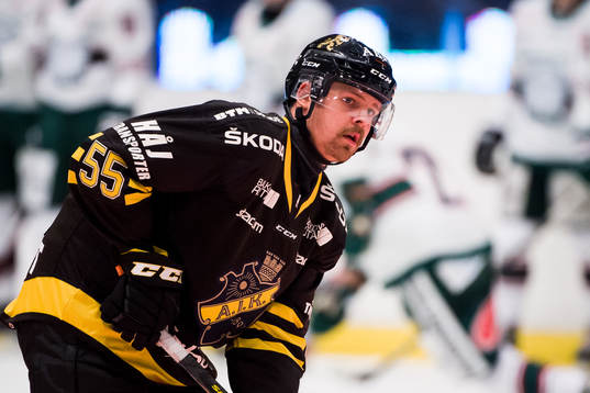 s David Berg innan ishockeymatchen i Hockeyallsvenskan