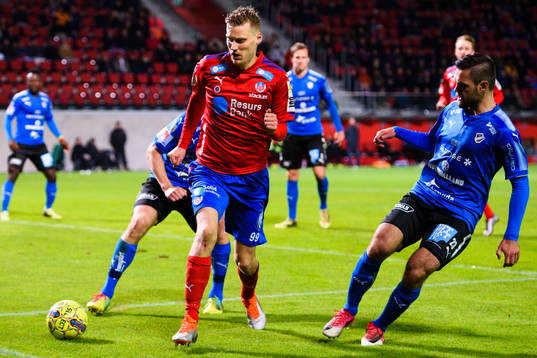 Helsingborgs Andri Runar Bjarnason och Halmstads Ivo
