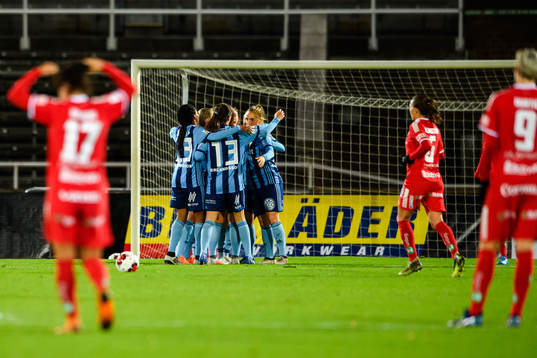 Djurgårdens spelare  jublar