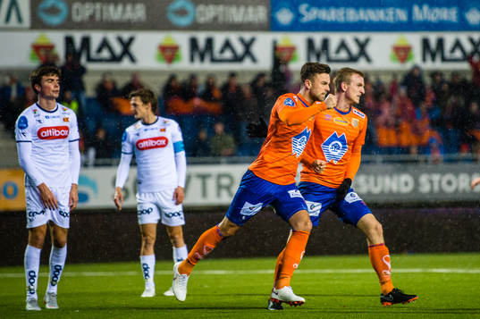 Kaj Ramsteijn of Aalesund celebrates the 1-2 goal