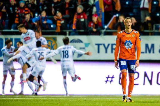 Holmbert Aron Briem Fridjonsson of Aalesund looks dejected