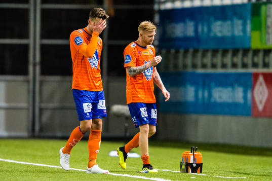 Kaj Ramsteijn and Fredrik Carlsen of Aalesund looks dejected