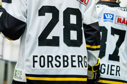 The jersey of Kristian Forsberg of Stavanger Oilers