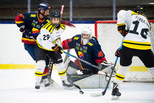 Djurgårdens målvakt Ida Boman, Brynäs Andrea Cordoba,