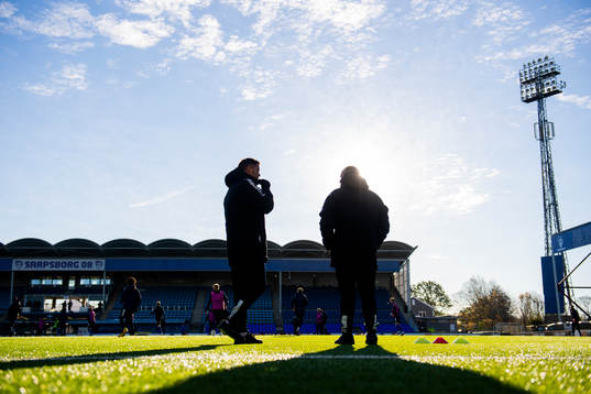 Tom Freddy Aune, assistant coach of Sarpsborg 08, and Geir
