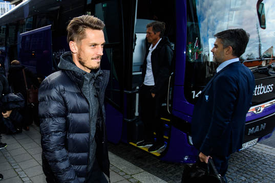 Markus Rosenberg of Malmö FF arrives at the hotel