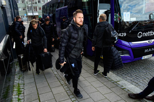 Lasse Nielsen of Malmö FF arrives at the hotel