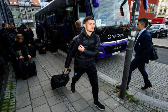 Marcus Antonsson of Malmö FF arrives at the hotel