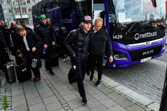 Arnór Ingvi Traustason of Malmö FF arrives at the hotel