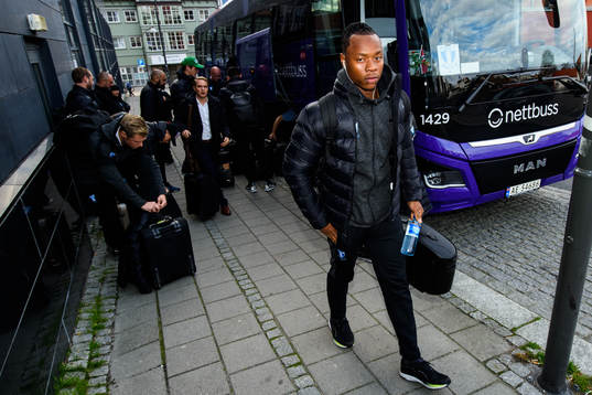 Carlos Strandberg of Malmö FF arrives at the hotel