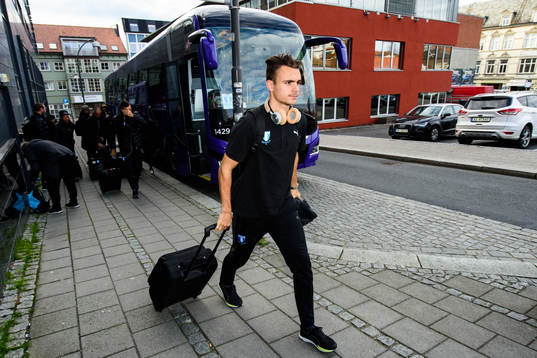 Andreas Vindheim of Malmö FF arrives at the hotel