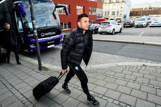 Behrang Safari of Malmö FF arrives at the hotel