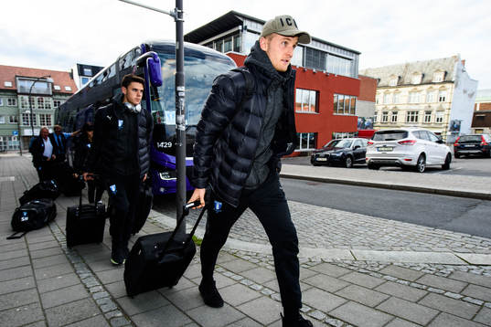Franz Brorsson of Malmö FF arrives at the hotel