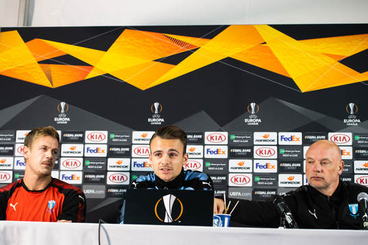 Goalkeeper Johan Dahlin, Andreas Vindheim and head coach