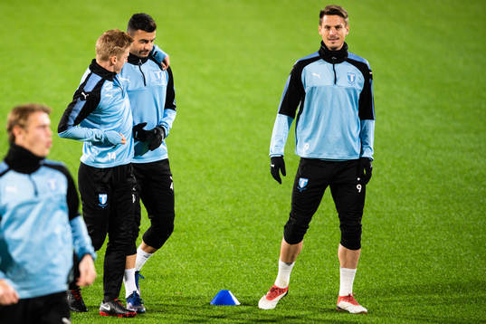 Behrang Safari and Markus Rosenberg of Malmö FF