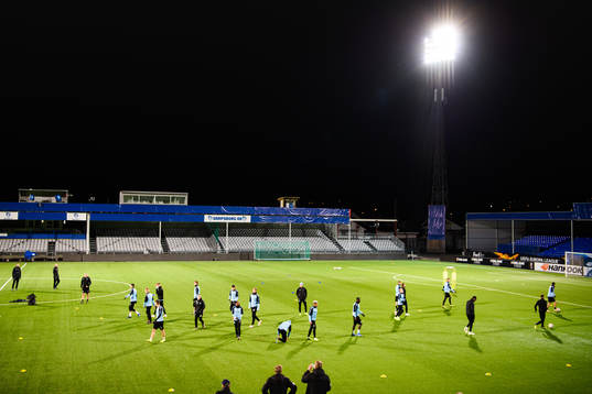 Players of Malmö FF at Sarpsborg stadion