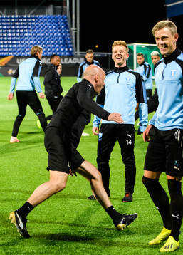 Anders Christiansen and Sören Rieks of Malmö FF