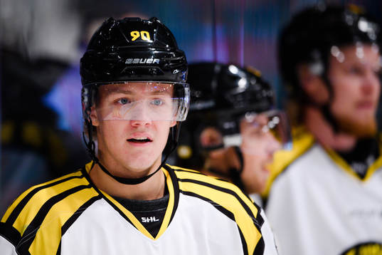 Brynäs Jesper Boqvist före ishockeymatchen i SHL mellan
