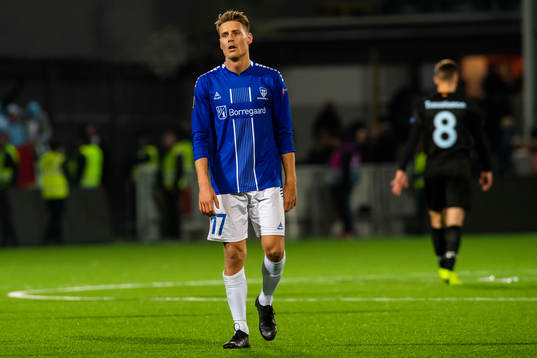 Kristoffer Zachariassen of Sarpsborg 08 looks dejected