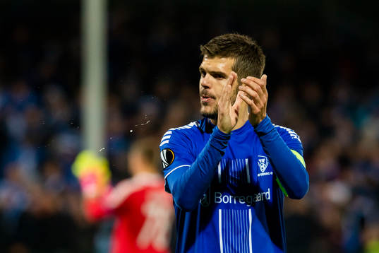 Joachim Thomassen of Sarpsborg 08 looks dejected