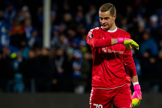 Goalkeeper Aleksandr Vasyutin of Sarpsborg 08 looks dejected