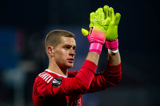 Goalkeeper Aleksandr Vasyutin of Sarpsborg 08 looks dejected