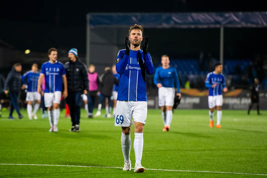 Patrick Mortensen of Sarpsborg 08 looks dejected