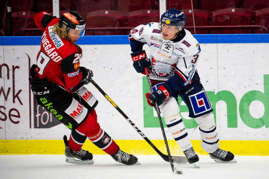 Malmö Redhawks Marcus Sylvegård och Linköpings Filip