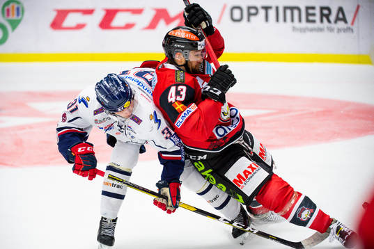 Linköpings Olle Lycksell och Malmö Redhawks Nichlas Hardt