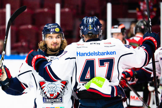 Linköpings Adam Brodecki och Anton Karlsson  jublar